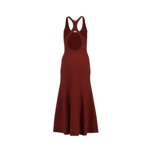 Racer-Back Silk Midi Dress