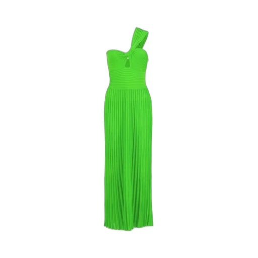 One-Shoulder Pleated Maxi Dress