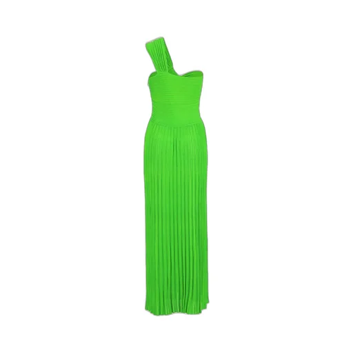 One-Shoulder Pleated Maxi Dress