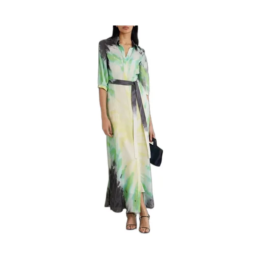 Lapel Short-Sleeved Dress