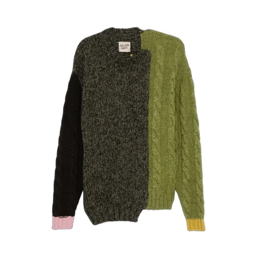Cable-Knit Asymmetric Colourblock Jumper