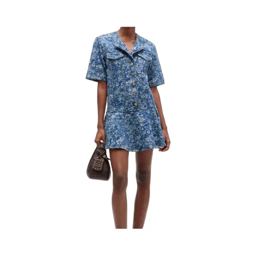 Blue Tapestry Mini Dress