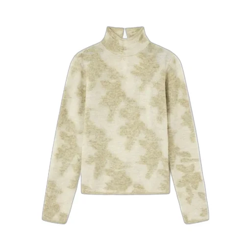Sheer Turtleneck Pullover