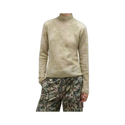 Sheer Turtleneck Pullover