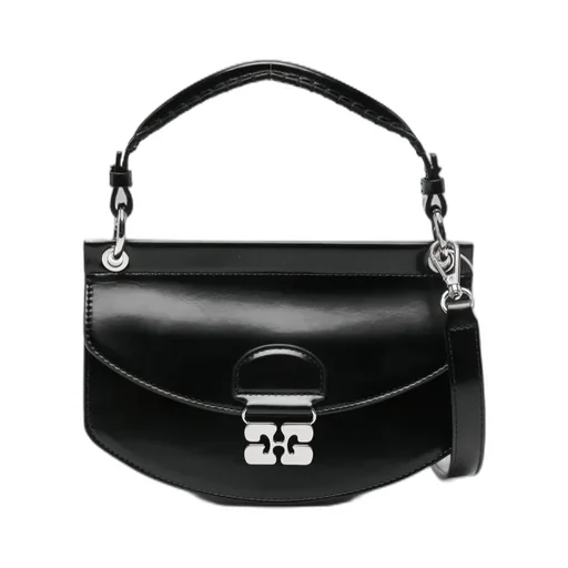 Curved Leather Cross Body Bag