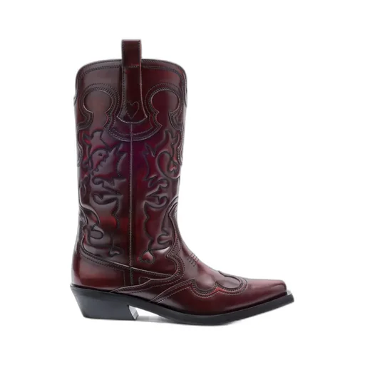 Mid Shaft Embroidered Western Boots