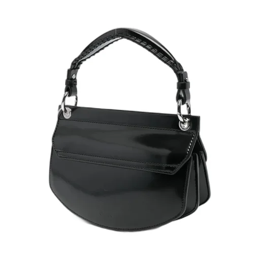 Curved Leather Cross Body Bag