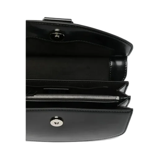 Curved Leather Cross Body Bag