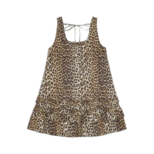 Leopard Printed Sleeveless Mini Dress
