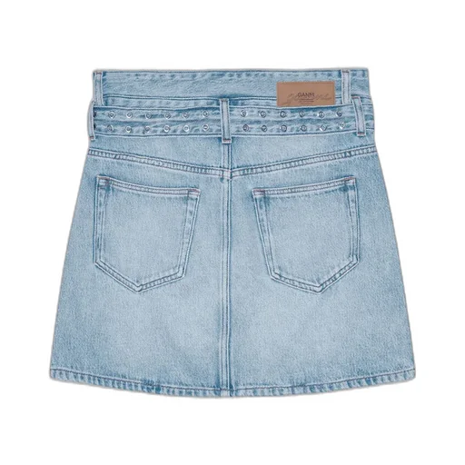 Belted Denim Mini Skirt