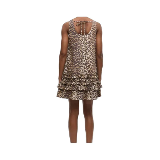 Leopard Printed Sleeveless Mini Dress