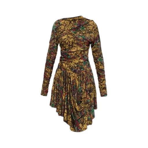 Floral Printed Draped Dress
