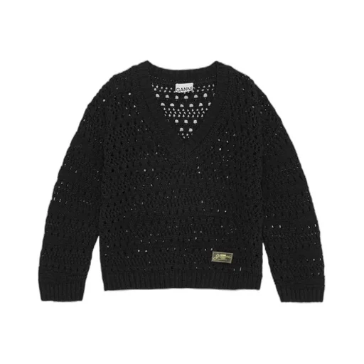 Crochet V-Neck Jumper