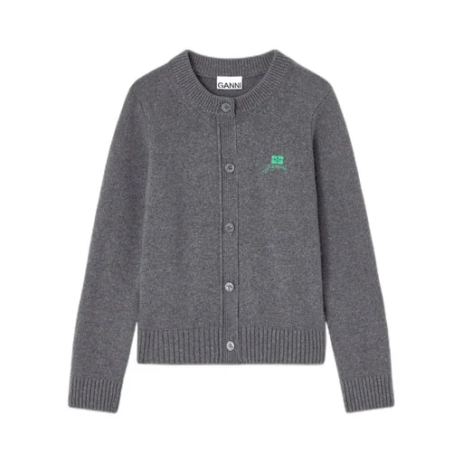 Logo Embroidered Crewneck Cardigan