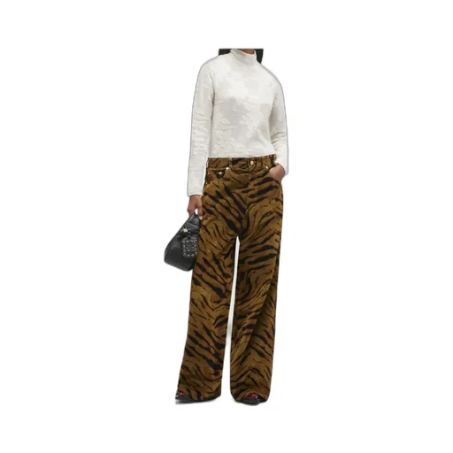 Zebra Printed Baggy Jeans