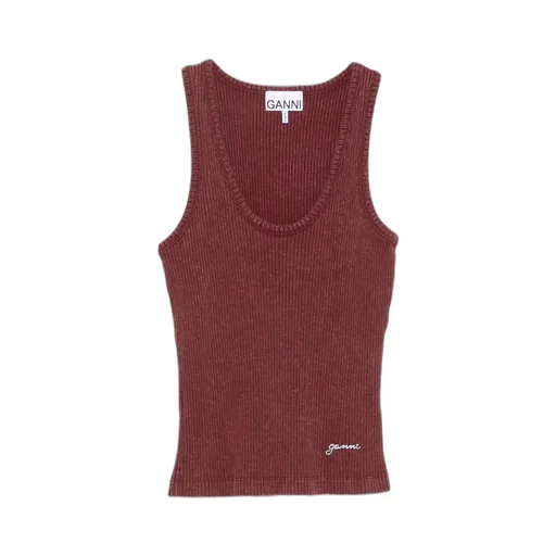 Ribbed Scoop-Neck Tank Top