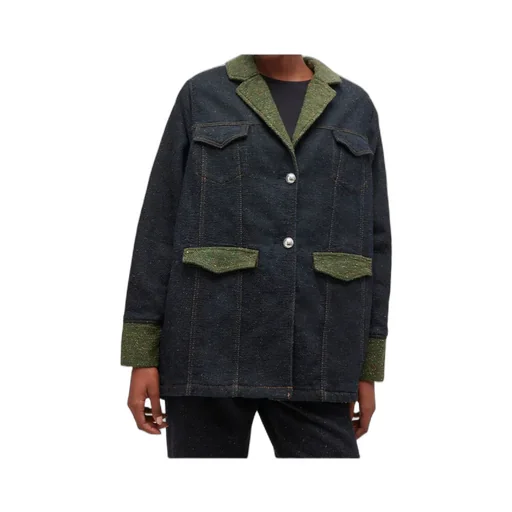 Twill Denim Oversized Blazer