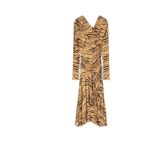 Zebra Print Ruched Dress