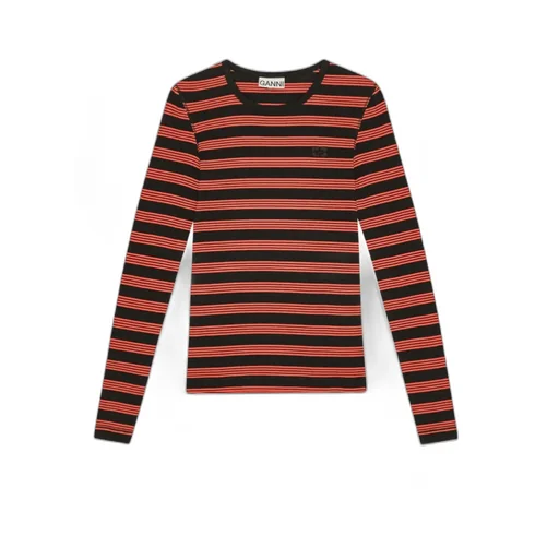 Striped Rib Long Sleeve T-Shirt