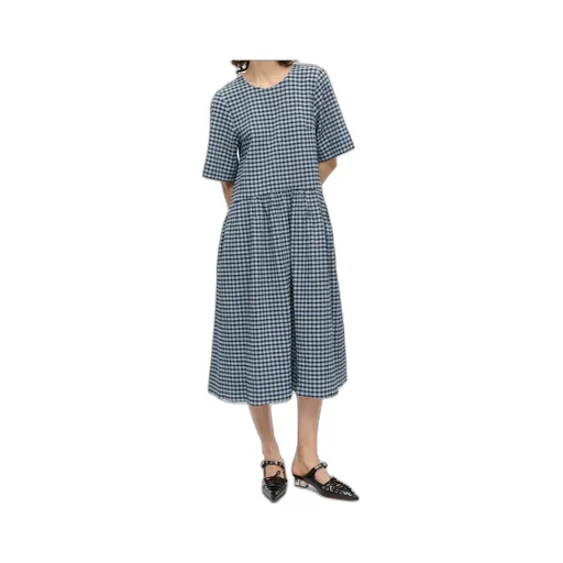 Checked Midi Dress