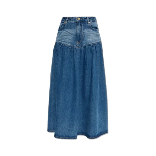 Panelled Midi Denim Skirt