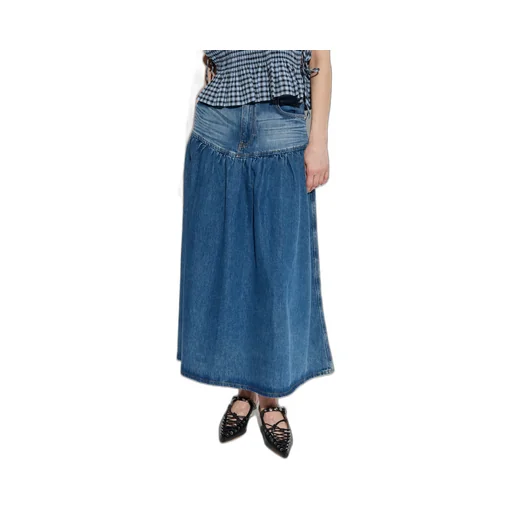 Panelled Midi Denim Skirt