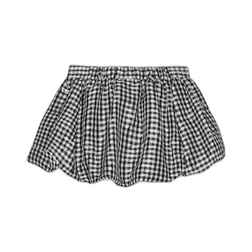 Crinkled Check Mini Bubble Skirt