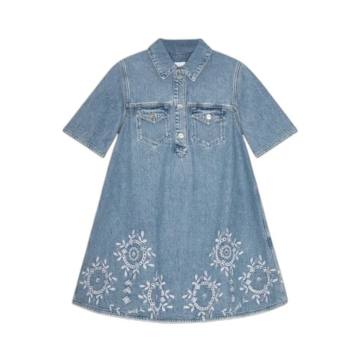 Broderie Anglaise Denim Mini Dress