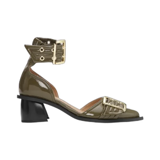 Feminine Buckle Open Cut Pumps