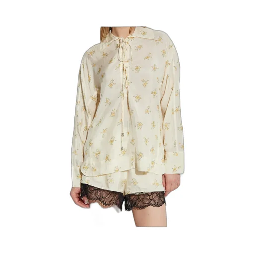 Floral Tie String Shirt