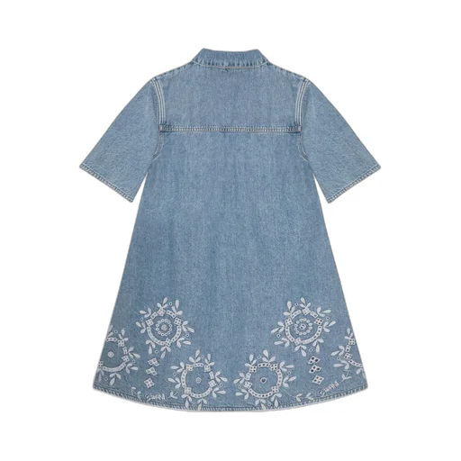 Broderie Anglaise Denim Mini Dress