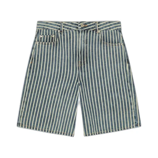Striped Denim Shorts