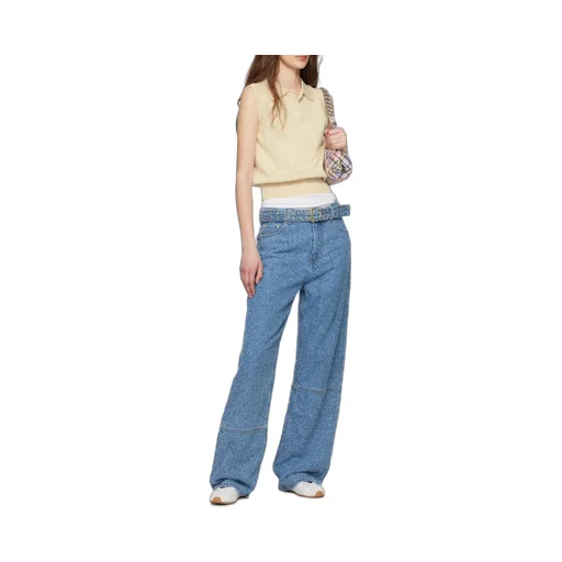 Belted Wide-Leg Jeans