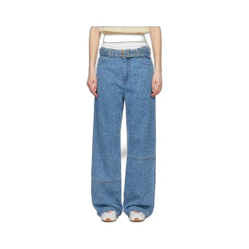 Belted Wide-Leg Jeans