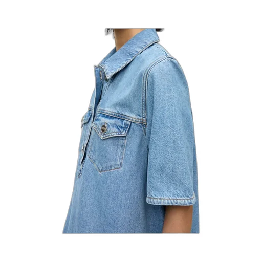 Broderie Anglaise Denim Mini Dress