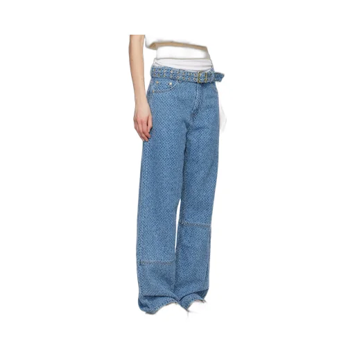 Belted Wide-Leg Jeans