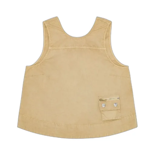 Washed Stretch Cotton Sleeveless Top