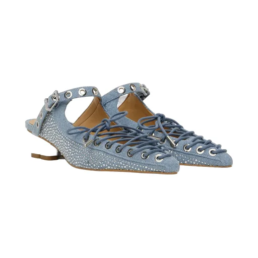 35Mm Lace-Up Mules