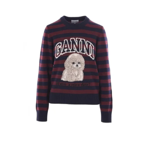 Logo Intarsia Striped Knitted Jumper