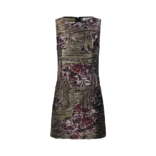 Tapestry Fringed Mini Dress