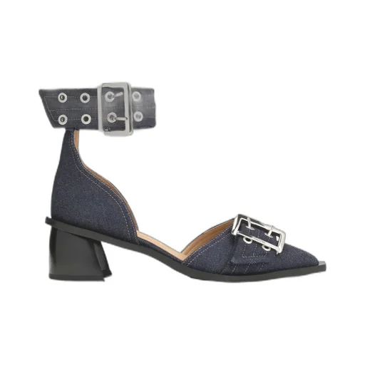 Feminine Buckle Open Cut Pumps