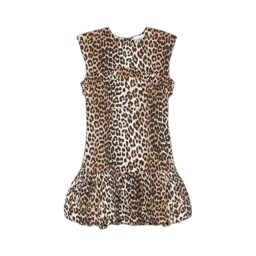 Leopard Printed Peplum Hem Mini Dress
