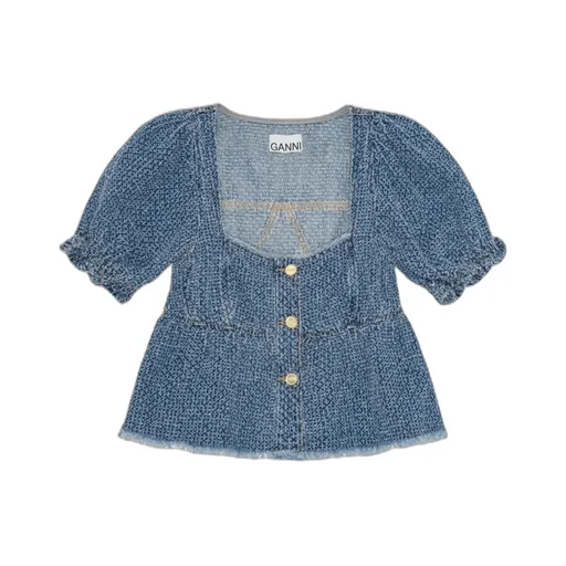 Fluffy Denim Blouse