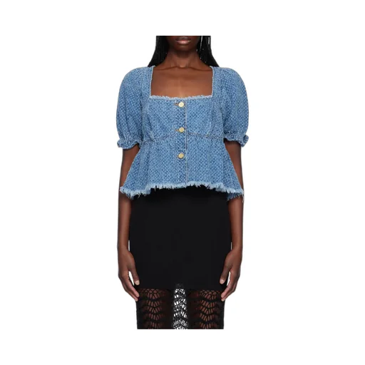 Fluffy Denim Blouse