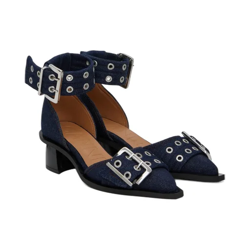 Feminine Buckle Open Cut Pumps