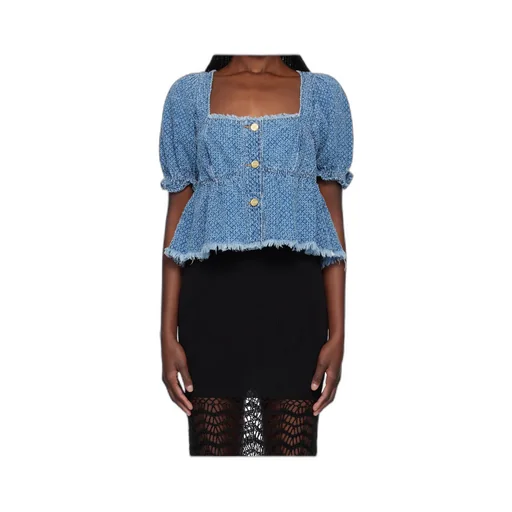 Fluffy Denim Blouse
