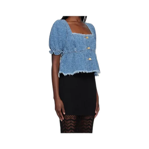 Fluffy Denim Blouse