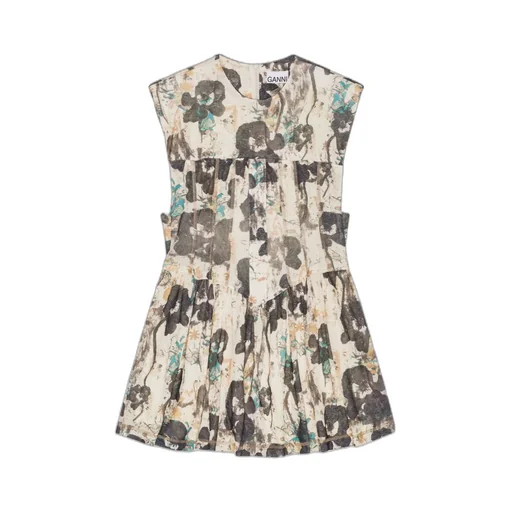Printed Marl Mesh Corset Mini Dress