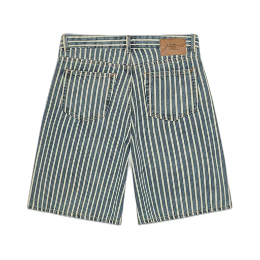 Striped Denim Shorts