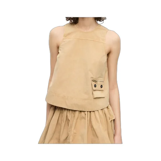 Washed Stretch Cotton Sleeveless Top